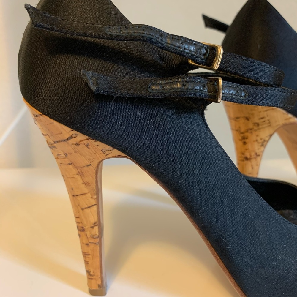 Steven by Steve Madden | satin+cork peep toe |sz 8 - Picture 5 of 15